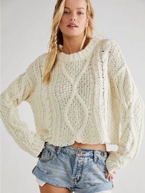 NWT [Size: S] Free People Cutting Edge Cable Pullover